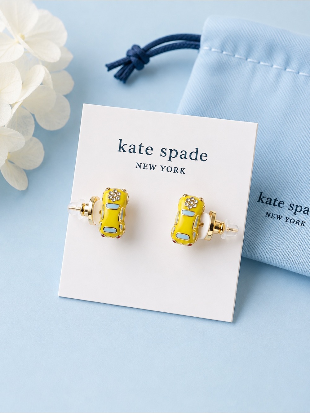 kate spade New York Yellow Enamel Car Stud Earrings